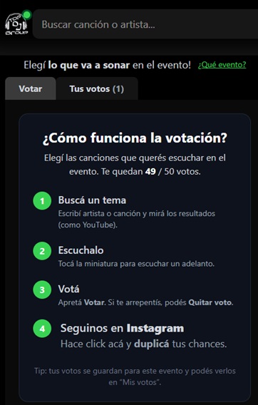 App de selección musical