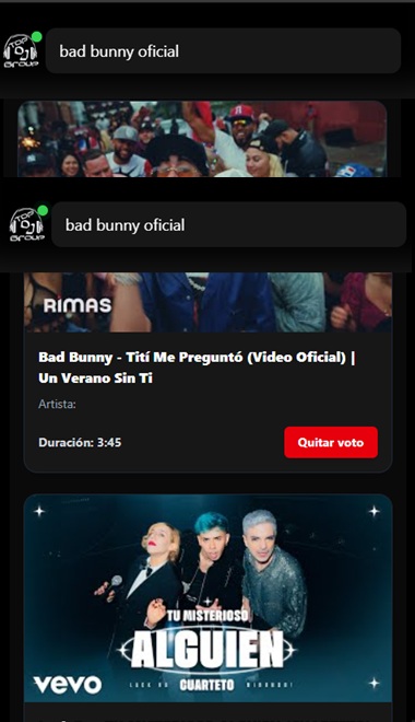 Playlist del evento